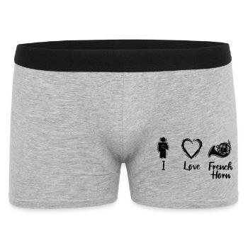 French Horn Love - Men's Boxer Shorts - heather grey - Front