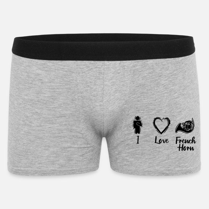 Waldhorn Liebe - Männer Boxer Shorts - Grau meliert