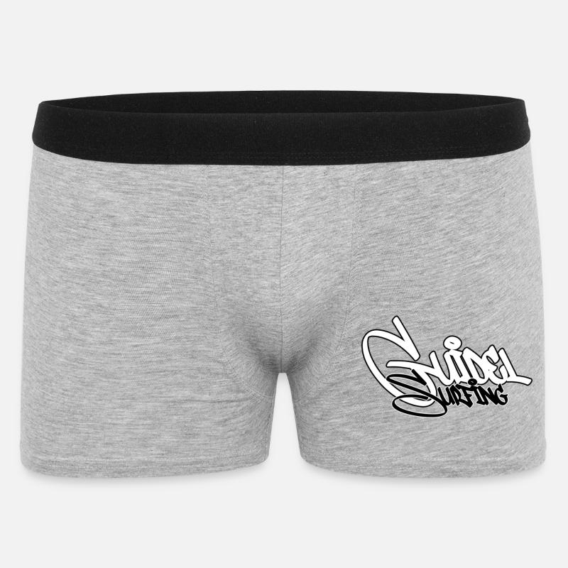 Surfen Graffiti Schwarz - Männer Boxer Shorts - Grau meliert