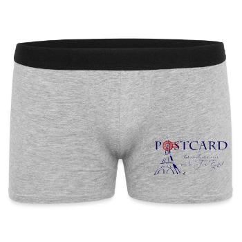 Eiffelturm Abbildung mit Inschrift - Männer Boxer Shorts - Grau meliert - Vorne