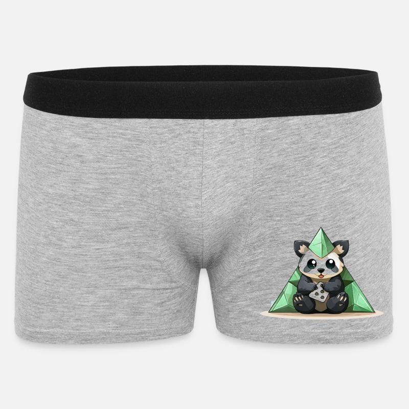 Pyramide de Cristal de Panda - Boxer Homme - gris chiné