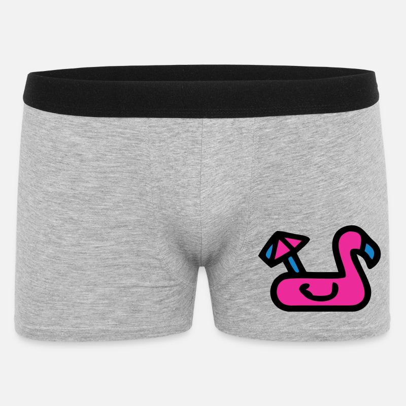Flamingo Luftmatratze Retro - Männer Boxer Shorts - Grau meliert