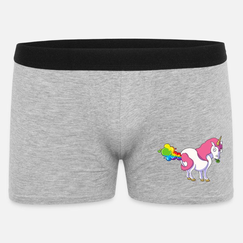 Pupsi Einhorn - Männer Boxer Shorts - Grau meliert