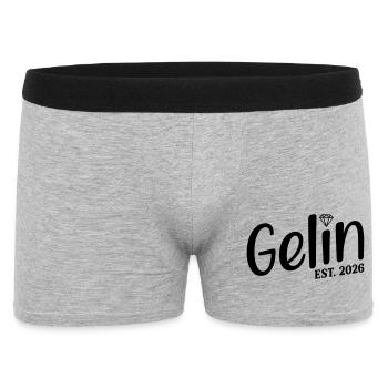 Türkische Hochzeit 2026 Gelin - Männer Boxer Shorts - Grau meliert - Vorne