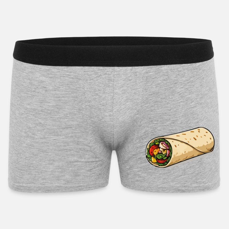 Farbintensiver Burrito-Wrap - Männer Boxer Shorts - Grau meliert