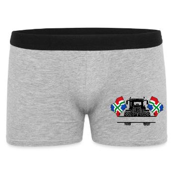 Groningen_Tractor_Custom_Edition - Männer Boxer Shorts - Grau meliert - Vorne