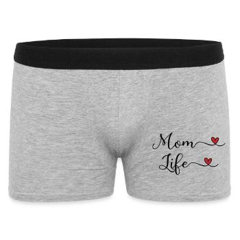 Mom Life - Männer Boxer Shorts - Grau meliert - Vorne