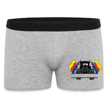 Nord Holland_Tractor_Custom_Edition - Männer Boxer Shorts - Grau meliert - Vorne