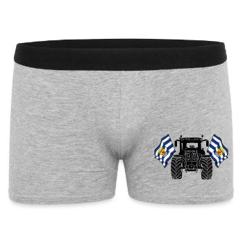 Zeeland_Tractor_Pride - Männer Boxer Shorts - Grau meliert - Vorne