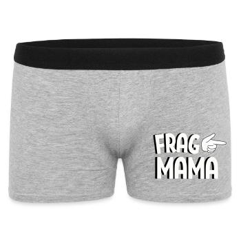 Frag Mama – Lustiges Familien Spruch Design - Männer Boxer Shorts - Grau meliert - Vorne