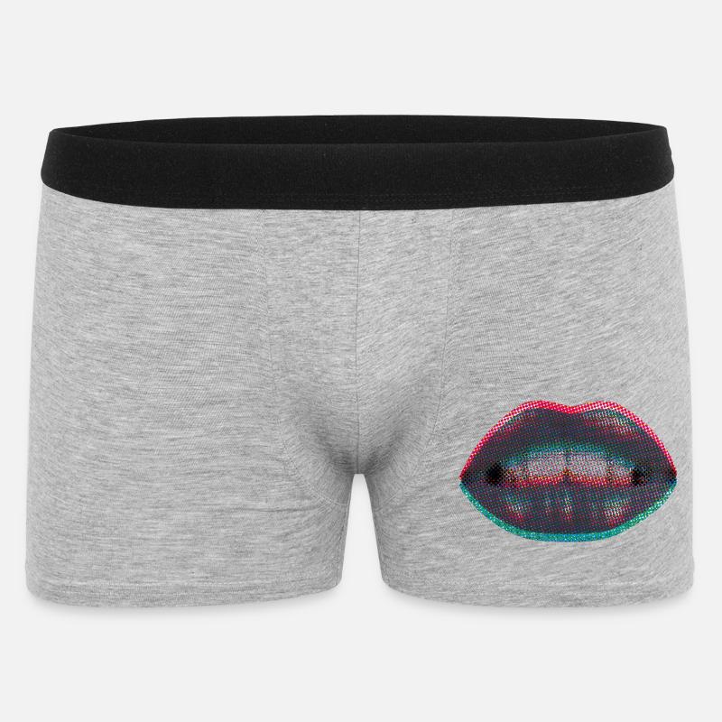 Dotted neon lips - Men's Boxer Shorts - heather grey