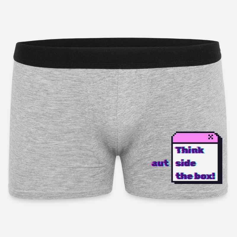 Think autside the box - Glitch - Männer Boxer Shorts - Grau meliert