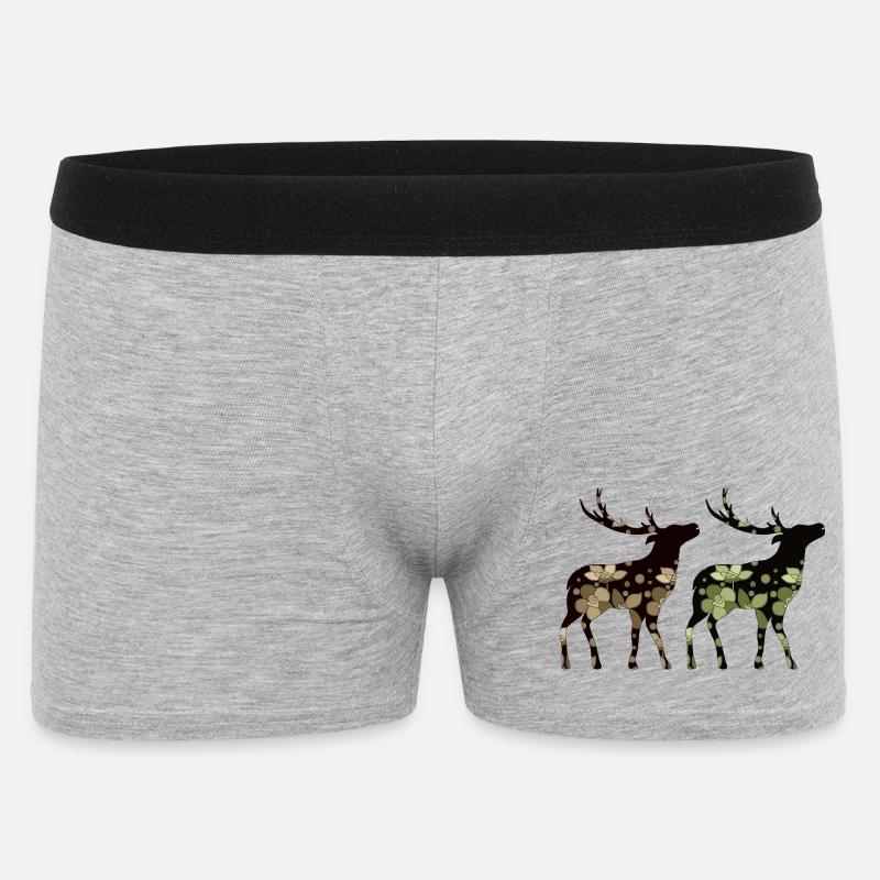 Hirsch - Männer Boxer Shorts - Grau meliert