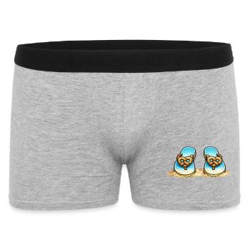 Blue Pretzel Bow Beach Flip Flops - Men's Boxer Shorts - heather grey - Front
