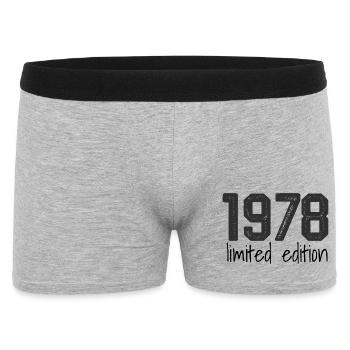 1978 Limited Edition Retro Geburtstag Jahrgang Des - Männer Boxer Shorts - Grau meliert - Vorne