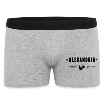 Alexandrie, Égypte, coordonnées de la planète Terre - Boxer Homme - gris chiné - Devant