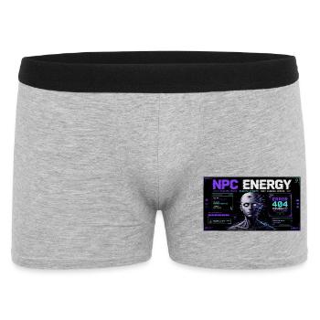 NPC ENERGY ERROR 404 - Männer Boxer Shorts - Grau meliert - Vorne