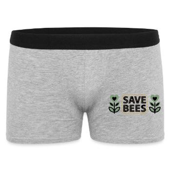  Save Bees Bienen Blumen Naturschutz Imker - Männer Boxer Shorts - Grau meliert - Vorne
