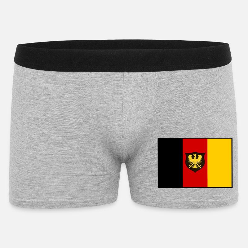 Eagle Flag BlackRedGold Shield - Men's Boxer Shorts - heather grey