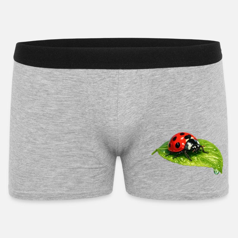 Ladybug on leaf - Men's Boxer Shorts - heather grey