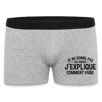 Patron Cadeau humour personnalisé - Boxer Homme - gris chiné - Devant