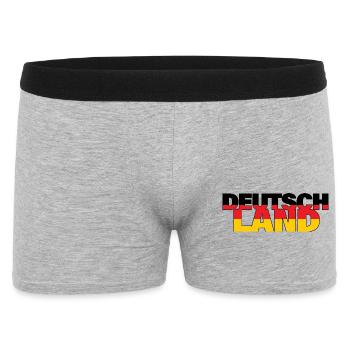 Deutschland Schriftzug Fussball Flagge Fan Shirt - Männer Boxer Shorts - Grau meliert - Vorne
