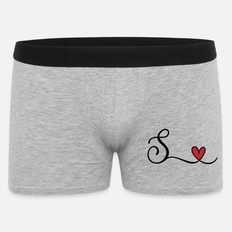 Buchstabe S - Männer Boxer Shorts - Grau meliert