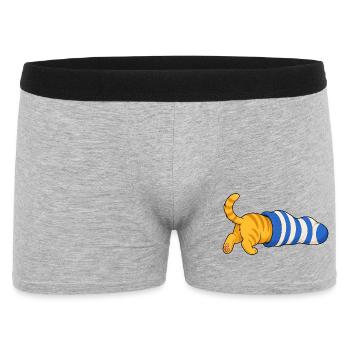 Chat dans la chaussette - Boxer Homme - gris chiné - Devant