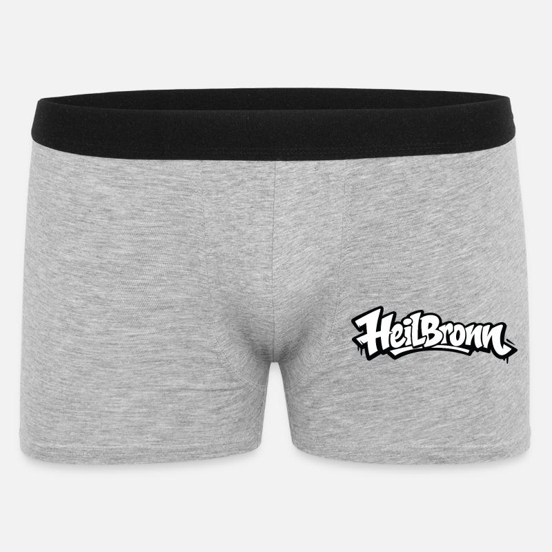 Heilbronn Graffiti Logo Tee - Männer Boxer Shorts - Grau meliert