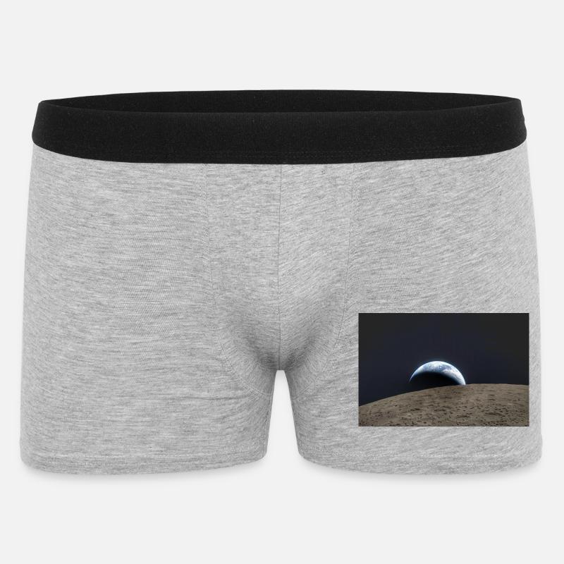 Terre sur la surface lunaire - Boxer Homme - gris chiné