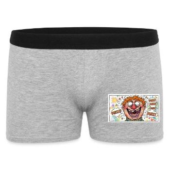Durst-Karikatur Comicgesicht - Männer Boxer Shorts - Grau meliert - Vorne