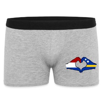 Holland Curacao flag hands heart shape used - Men's Boxer Shorts - heather grey - Front
