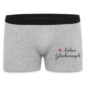 herzlichen Glückwunsch - Männer Boxer Shorts - Grau meliert - Vorne
