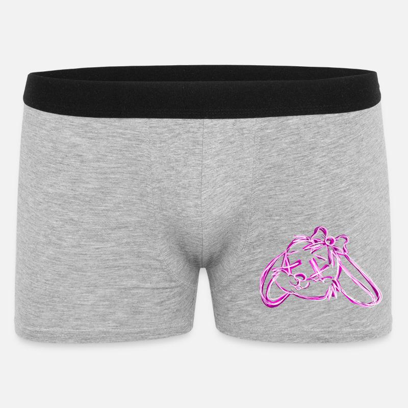 Dead Bunny Pink - Männer Boxer Shorts - Grau meliert