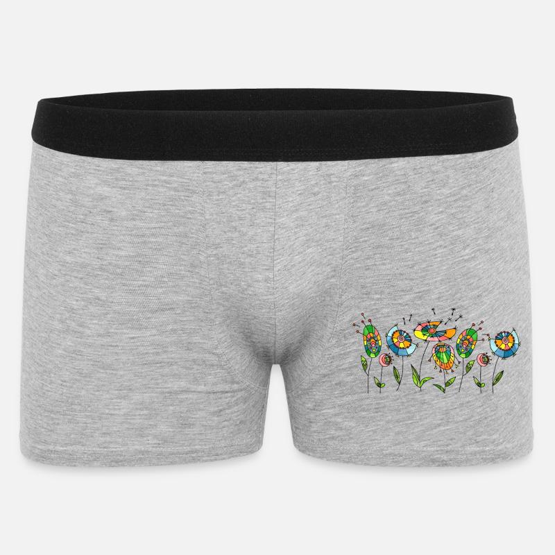 Fleur - Boxer Homme - gris chiné