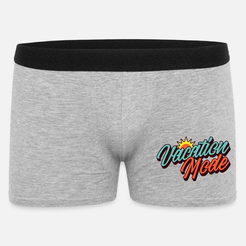Vacation Mode Urlaubsmodus Retro Sonnen-Design - Männer Boxer Shorts - Grau meliert