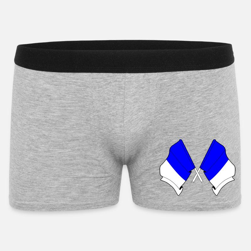 Spa Twin Flags - Männer Boxer Shorts - Grau meliert