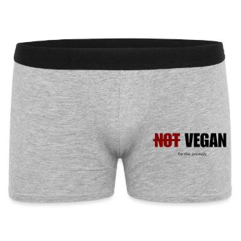 not vegan for the animals Nicht vegan für Tiere - Männer Boxer Shorts - Grau meliert - Vorne