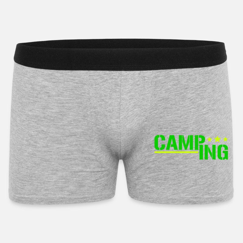 Camping - Männer Boxer Shorts - Grau meliert