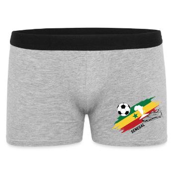 Senegaler Fußballtrikot-Anhänger Senegal-Foot - Männer Boxer Shorts - Grau meliert - Vorne