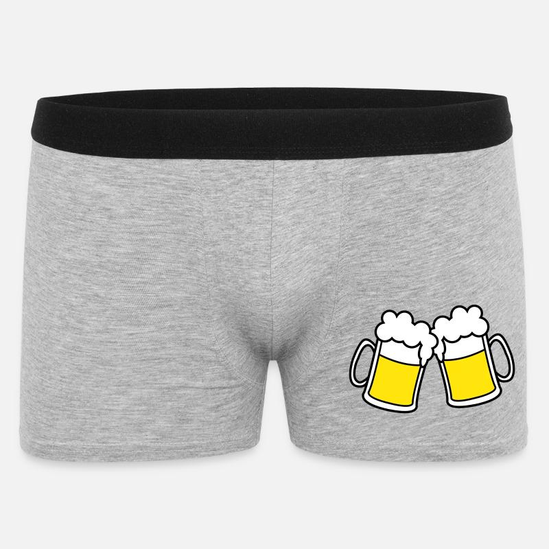 bier_2 - Männer Boxer Shorts - Grau meliert