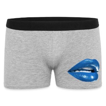     Bold Blue Lips Graphic - Men's Boxer Shorts - heather grey - Front