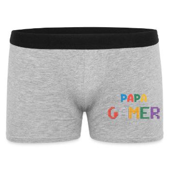 papa gamer - Boxer Homme - gris chiné - Devant