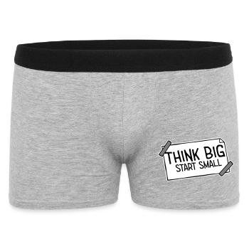 Think Big Start Small Motivation Mindset Growth - Men's Boxer Shorts - heather grey - Front