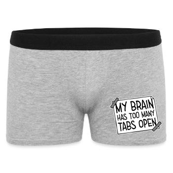 My Brain Has Too Many Tabs Open Lustig Grübeln - Men's Boxer Shorts - heather grey - Front