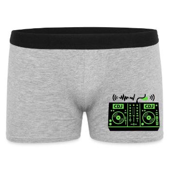 DJ Mixer Mischpult Techno Festival Raver - Männer Boxer Shorts - Grau meliert - Vorne