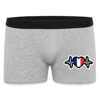 France Battement de Coeur Sticker - Boxer Homme - gris chiné - Devant