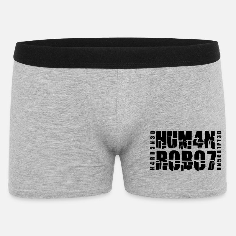 Hardened Human Robot Unscripted - Men's Boxer Shorts - heather grey
