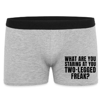 Why are you staring at me like that, you two-legged freak? - Men's Boxer Shorts - heather grey - Front