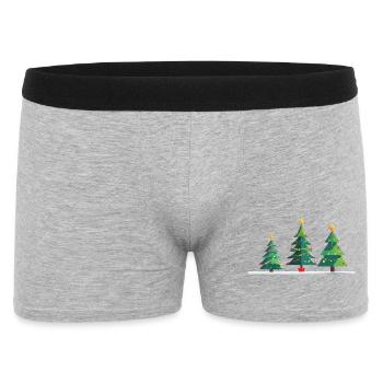 Trio de sapins de Noël - Boxer Homme - gris chiné - Devant